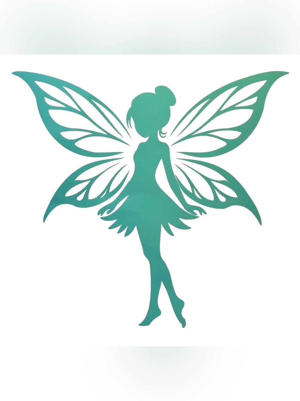 Fairy Silhouette Mint Green Vinyl Car Window Laptop Decal Bumper Sticker
